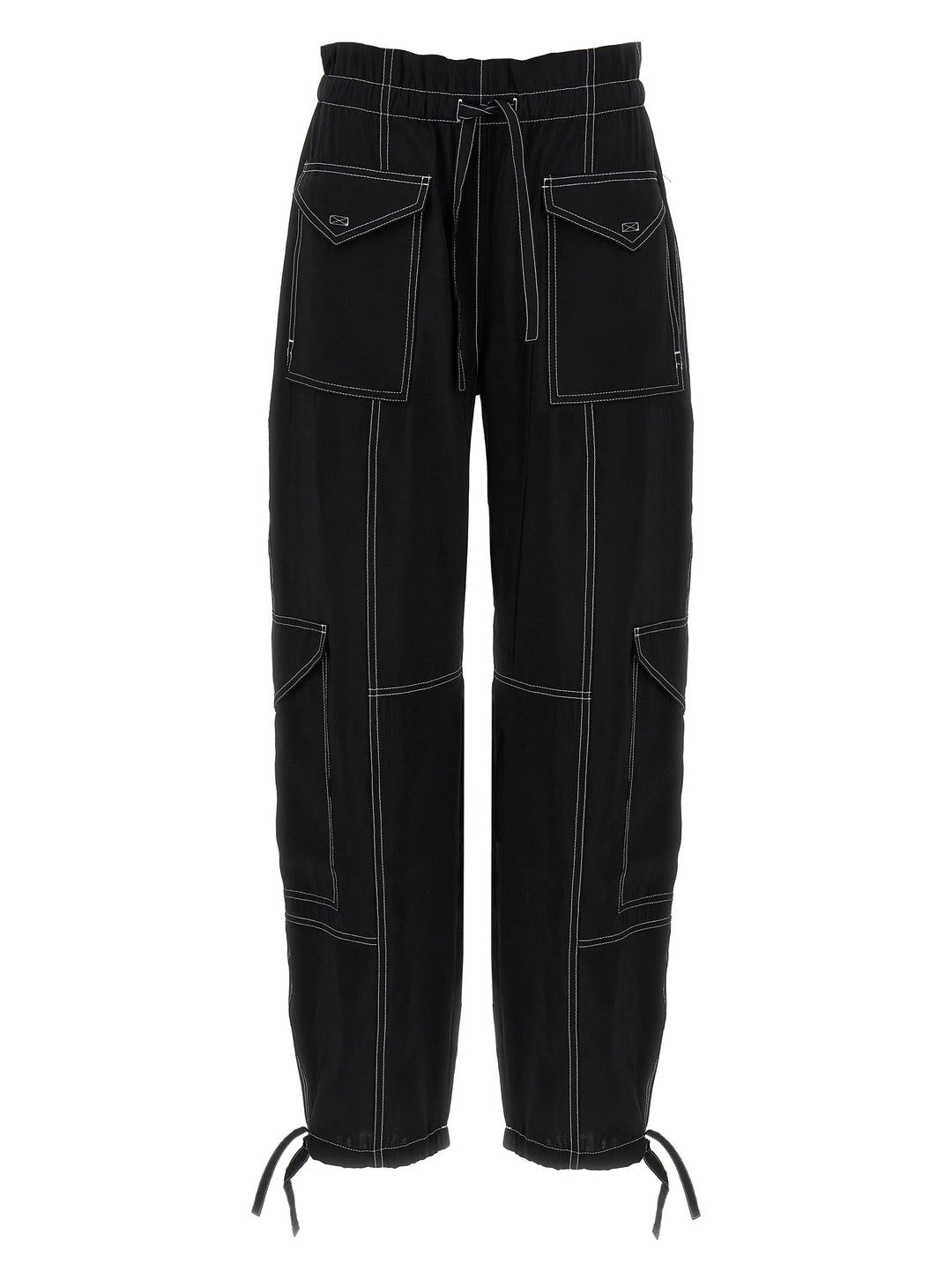 Ganni Black Viscose Casual Pants