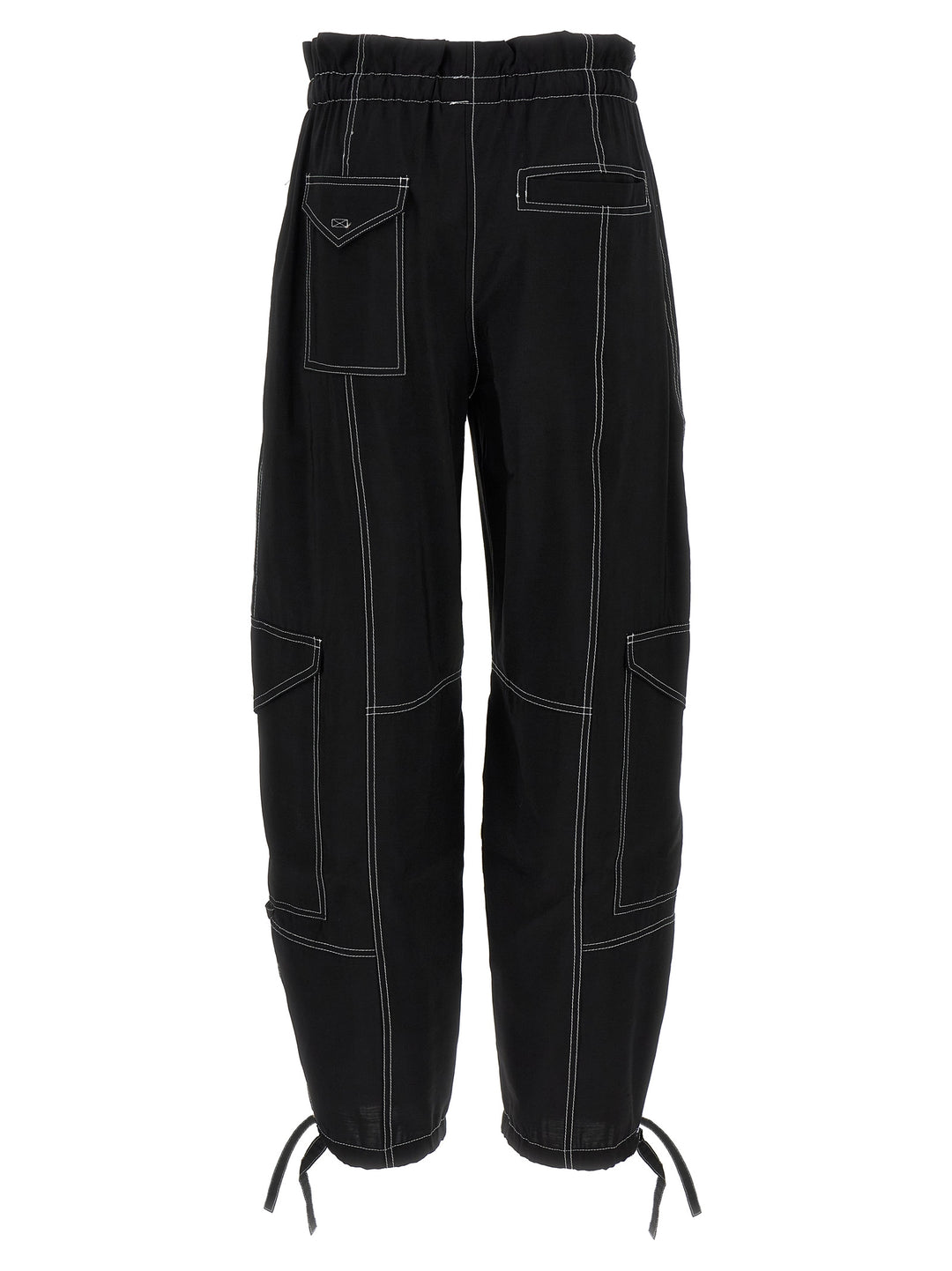 Ganni Black Viscose Casual Pants