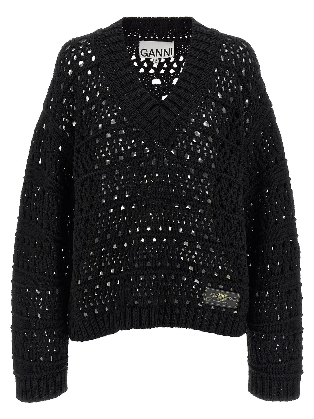 Ganni Black Cotton Cardigan