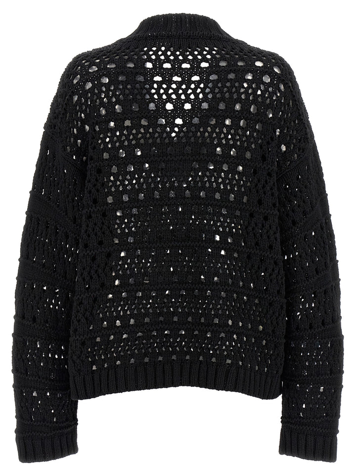 Ganni Black Cotton Cardigan