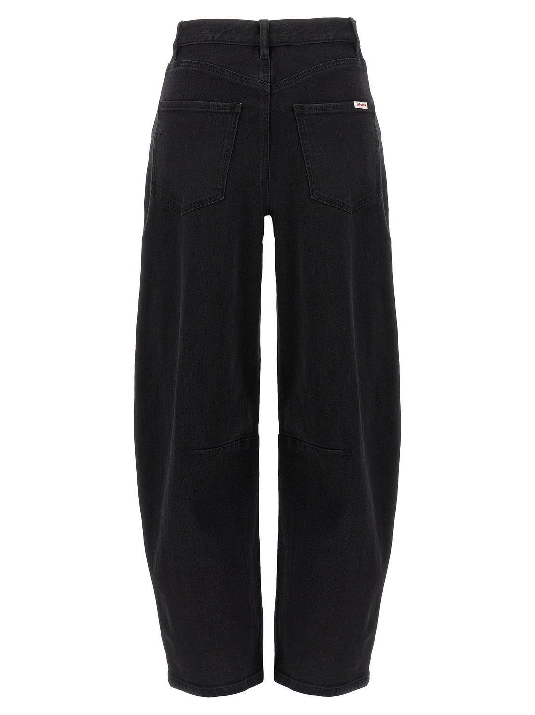 Self-Portrait Black Cotton High-Waisted Jean