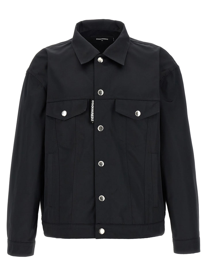 Dsquared² Black Polyester Full-Length Jacket