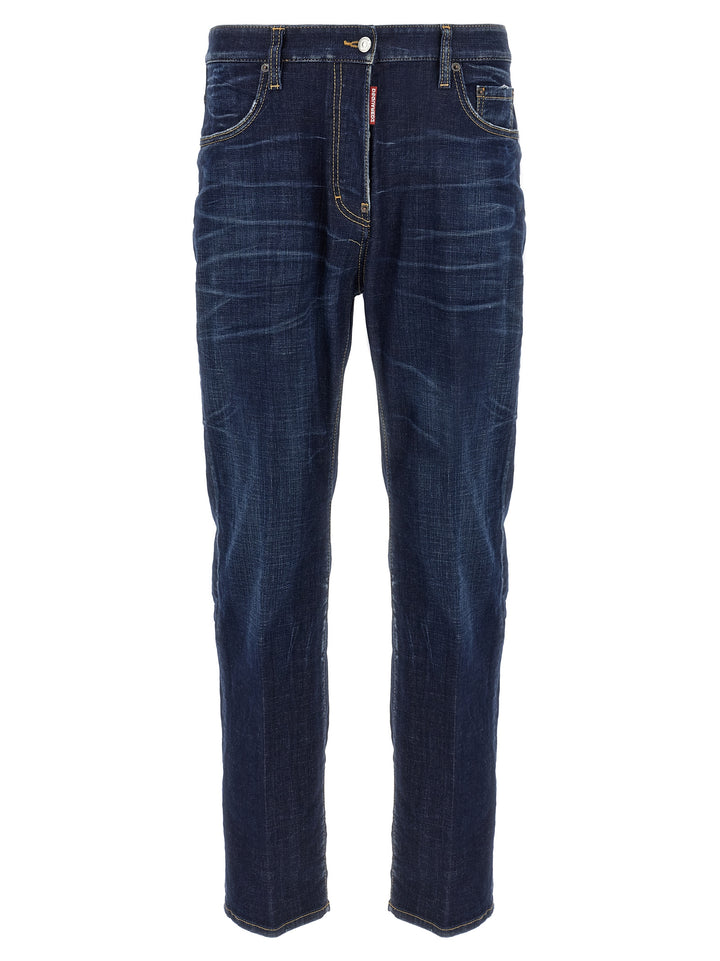 Dsquared² Blue Cotton Straight-Leg Jeans