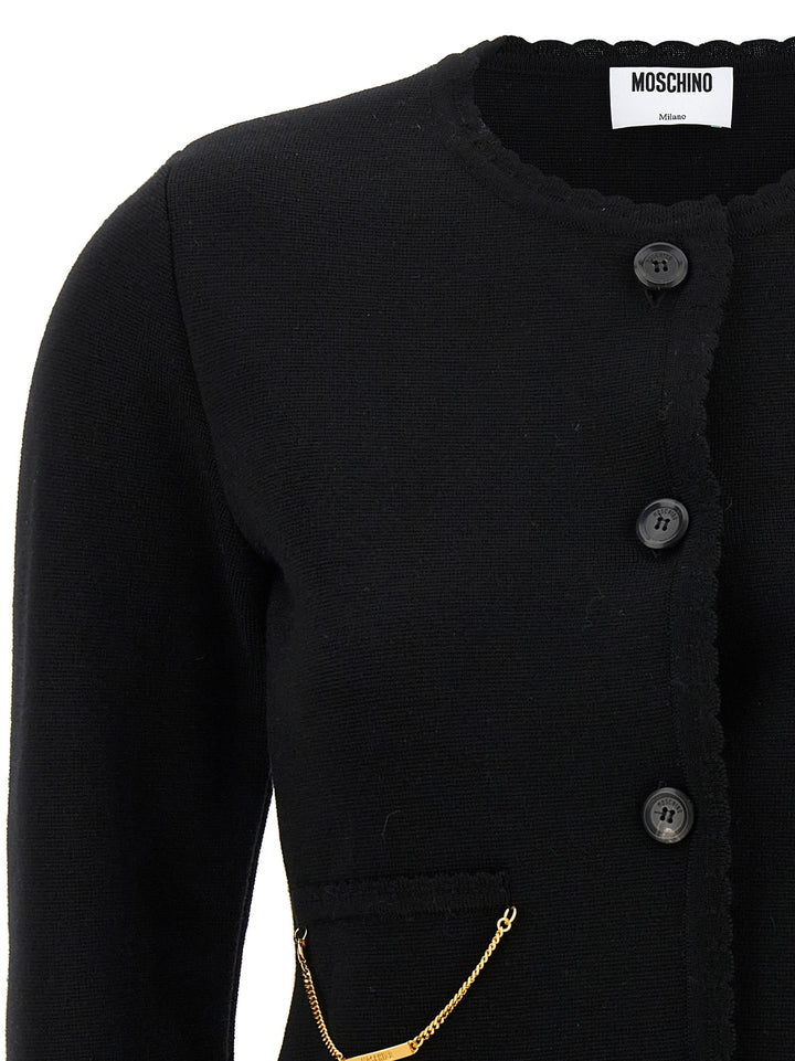 Moschino Black Virgin Wool Cardigan