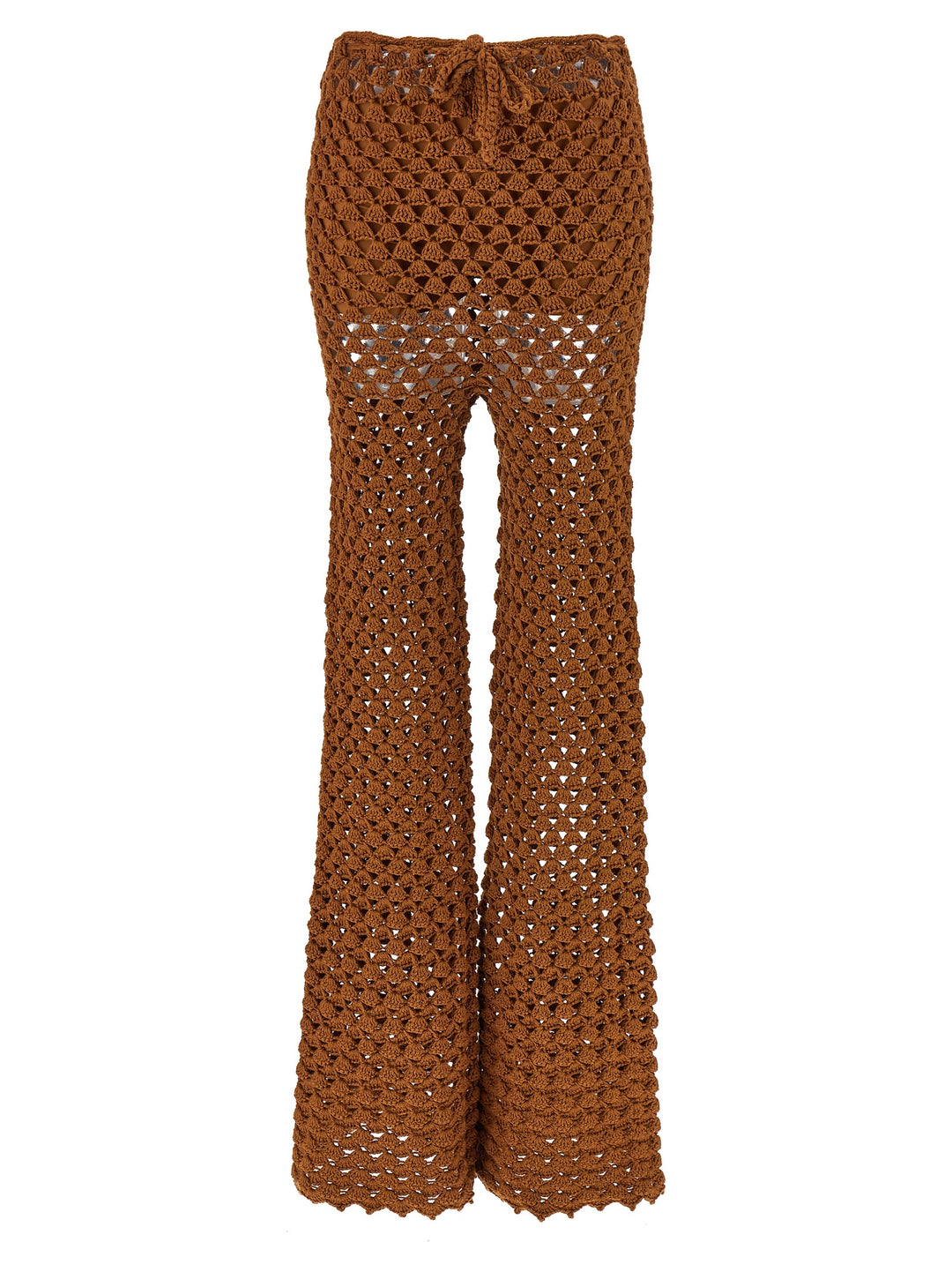 Ermanno Scervino Brown Cotton Flared Pants