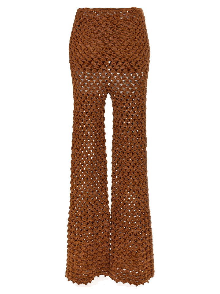 Ermanno Scervino Brown Cotton Flared Pants