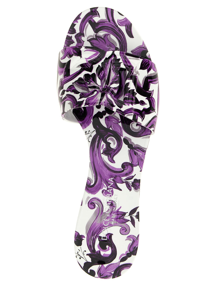 Dolce &amp; Gabbana Purple Plastic Slides