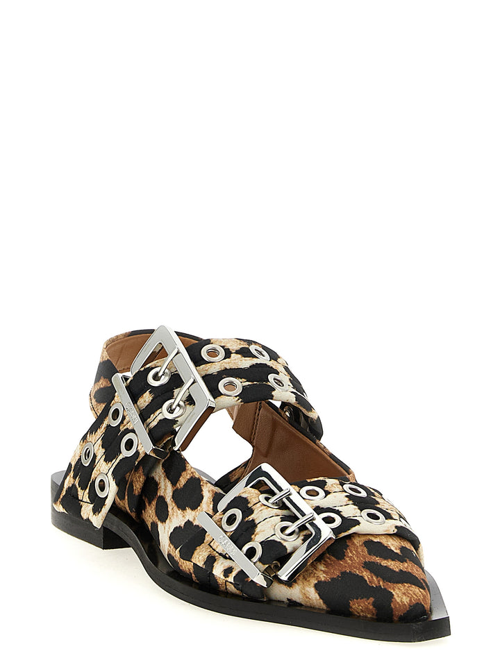 Ganni Multicolor Polyester Ballet Flats