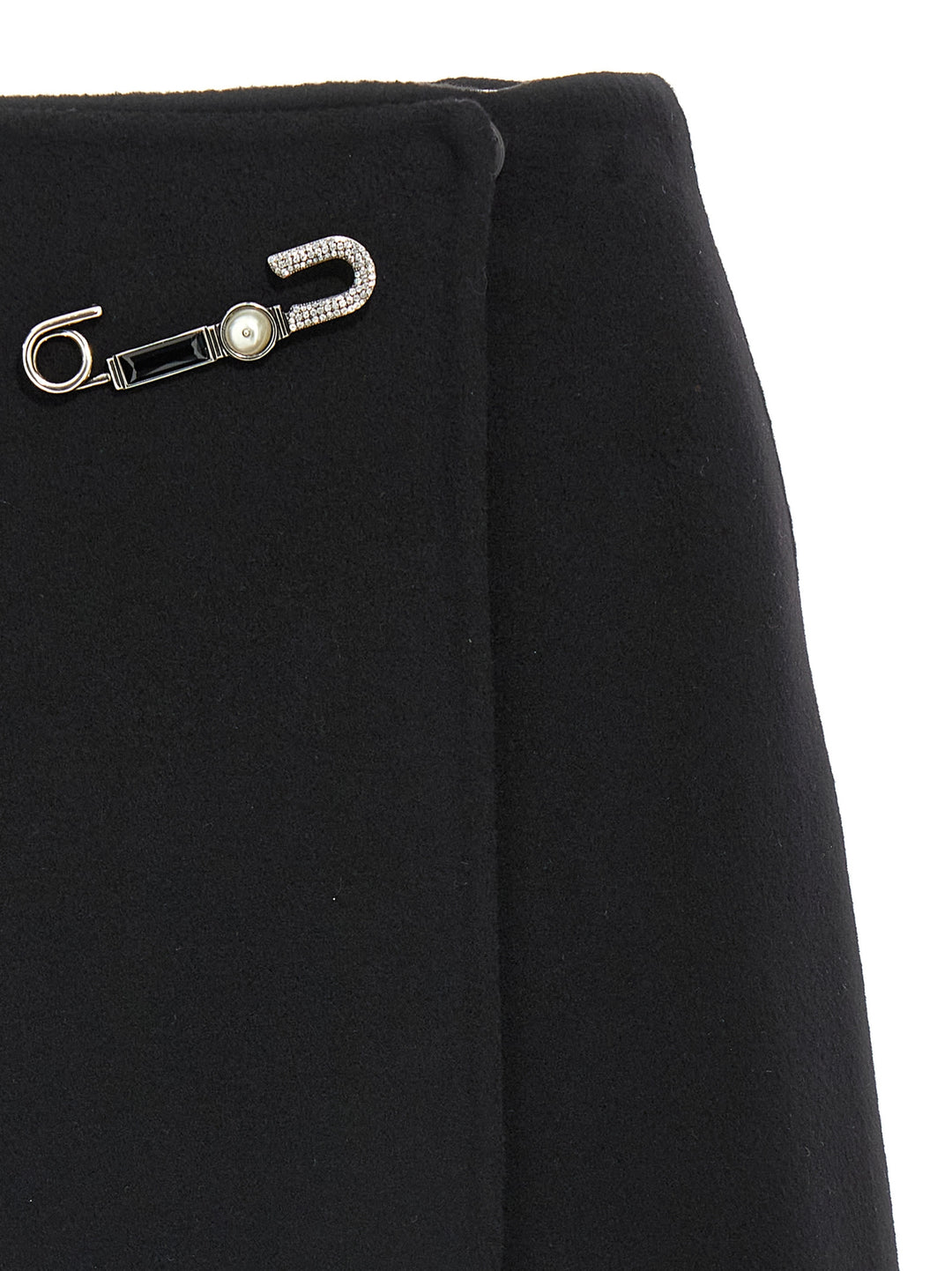 Ermanno Scervino Black Virgin Wool Long Skirt