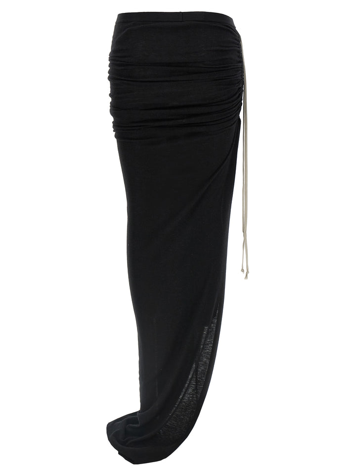 Rick Owens Black Wool Mini Skirt