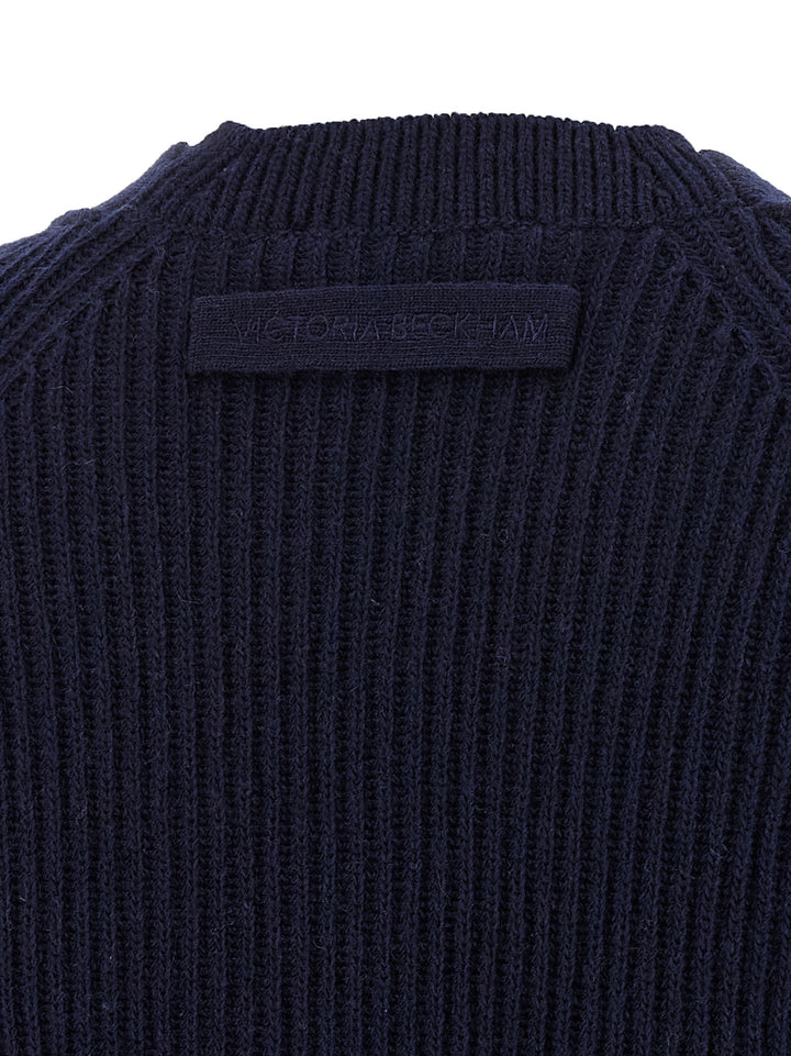 Victoria Beckham Blue Wool Cardigan