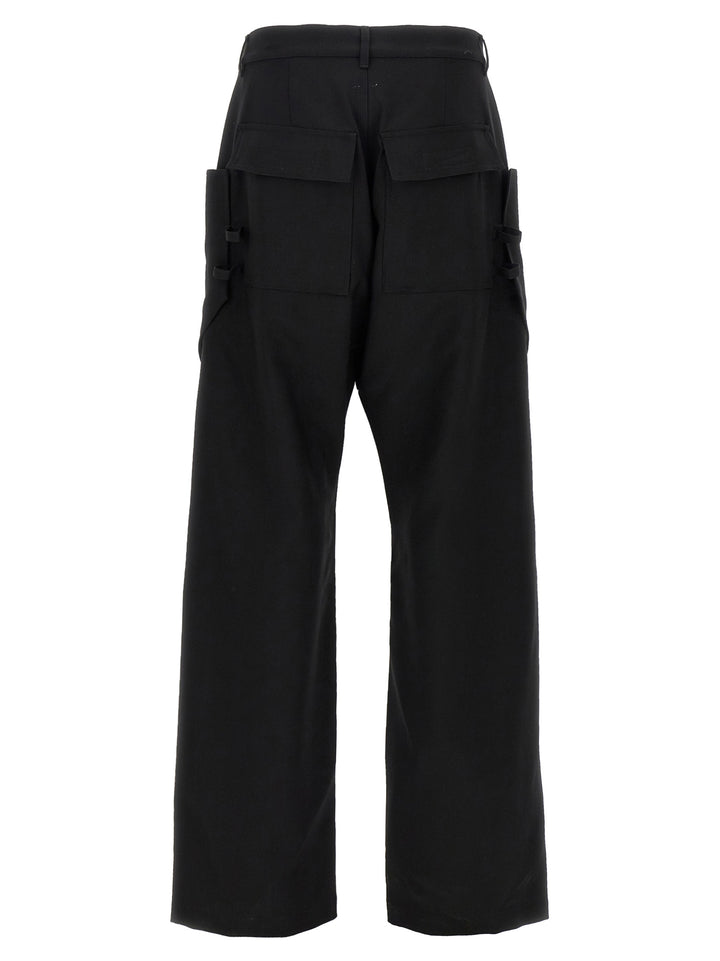 Rick Owens Black Virgin Wool Cargo Pants