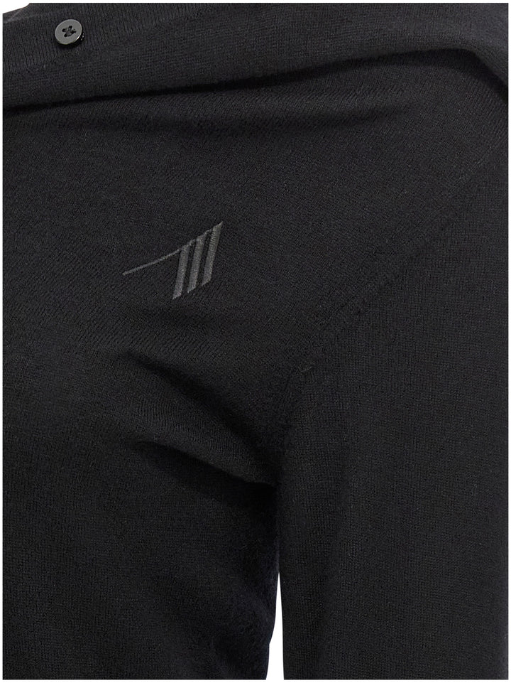 The Attico Black Virgin Wool Short Dress
