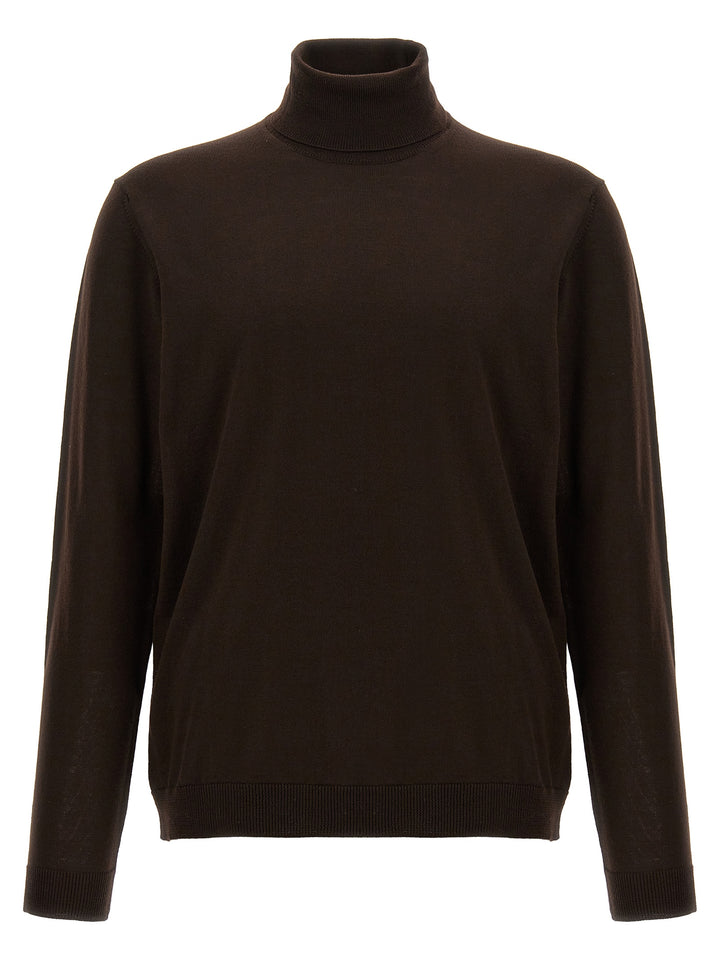 Roberto Collina Brown Merino Wool Cardigan