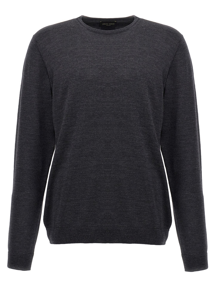 Roberto Collina Gray Merino Wool Cardigan