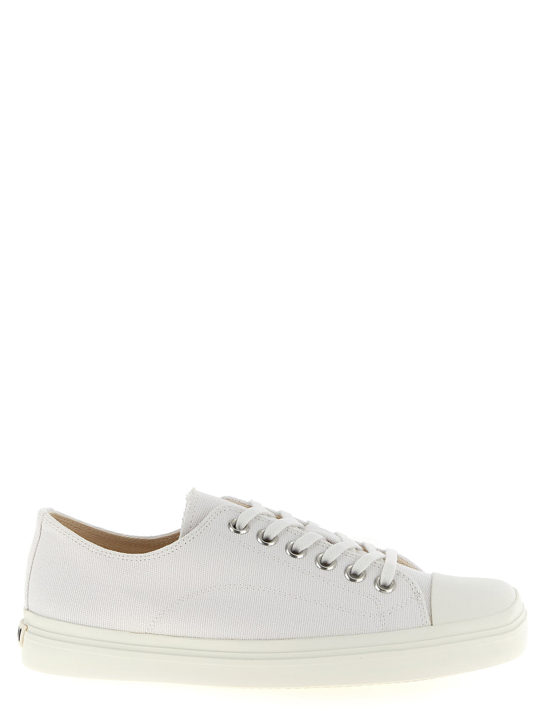 Moschino White Cotton Low Top Sneakers