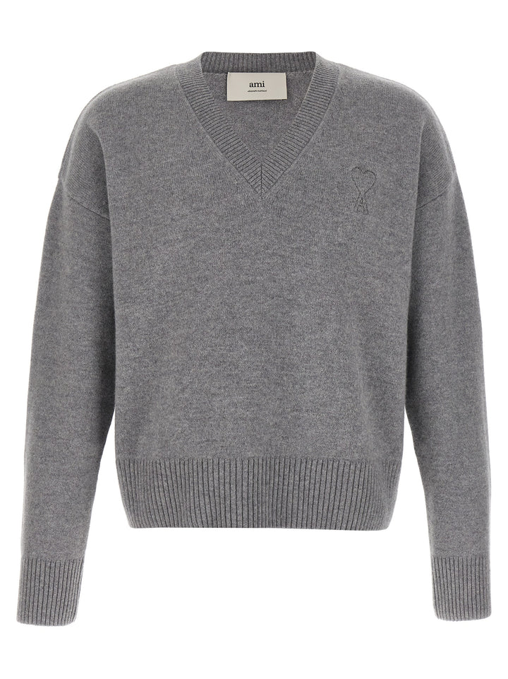 Ami Paris Gray Wool Cardigan
