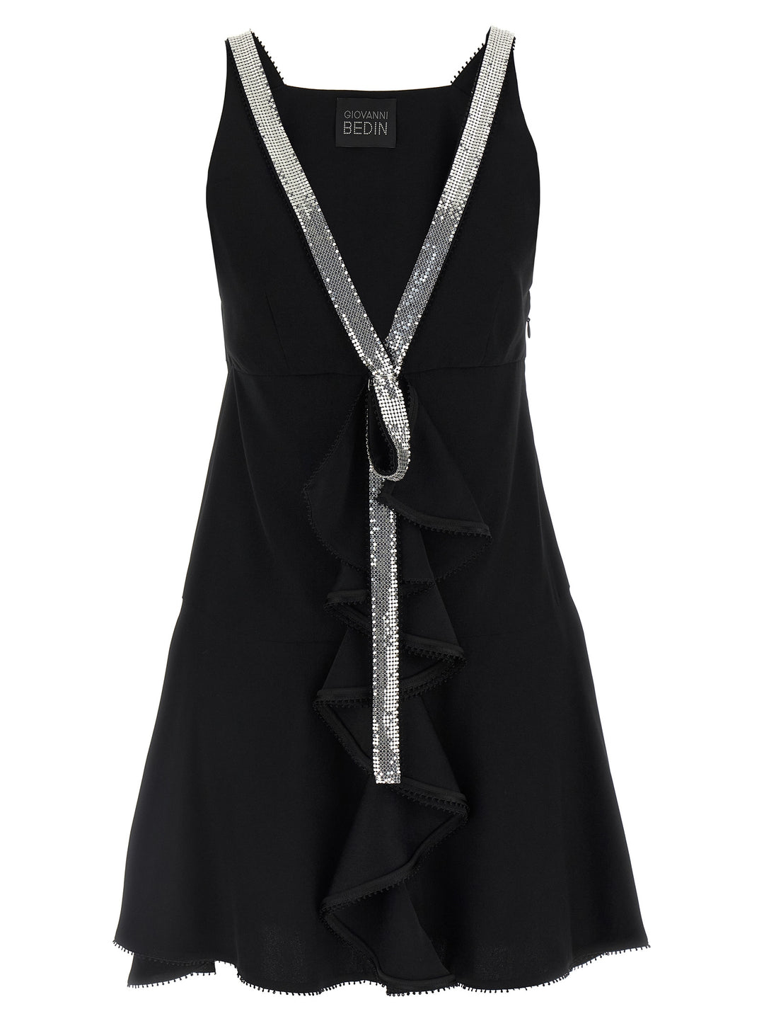 Giovanni Bedin Black Viscose Short Dress