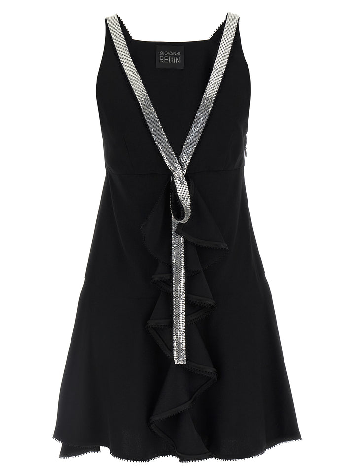 Giovanni Bedin Black Viscose Short Dress