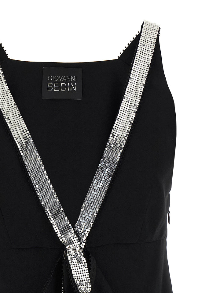 Giovanni Bedin Black Viscose Short Dress
