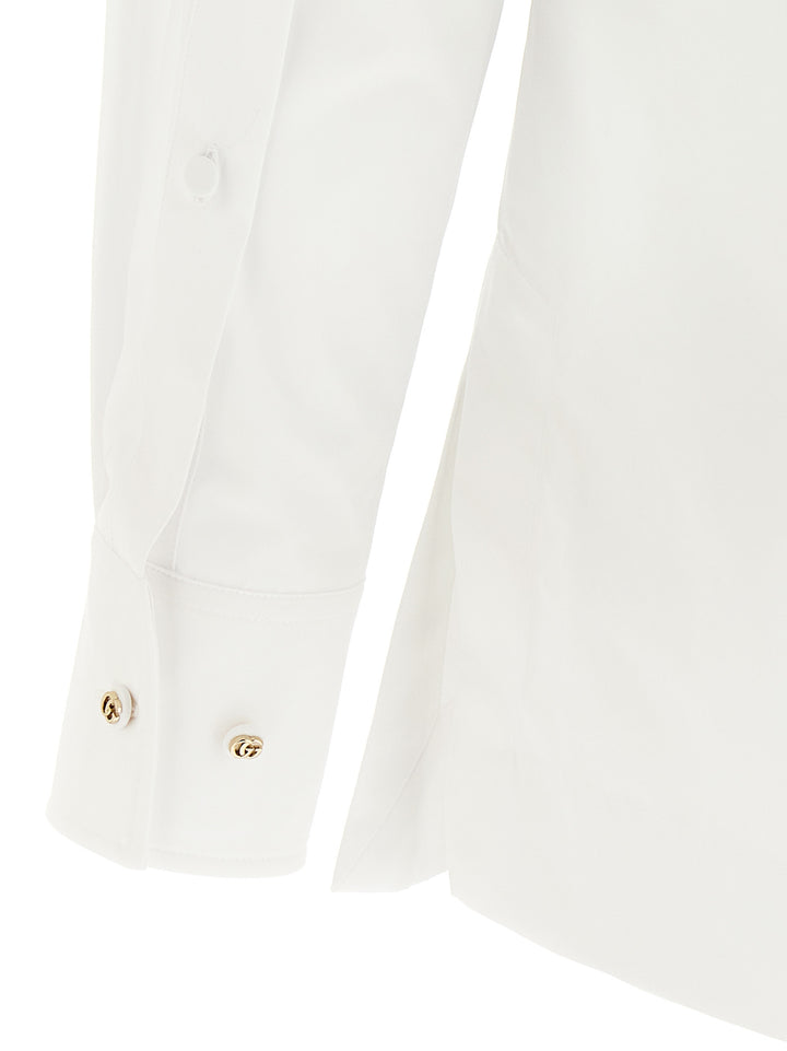 Gucci White Cotton Blouse