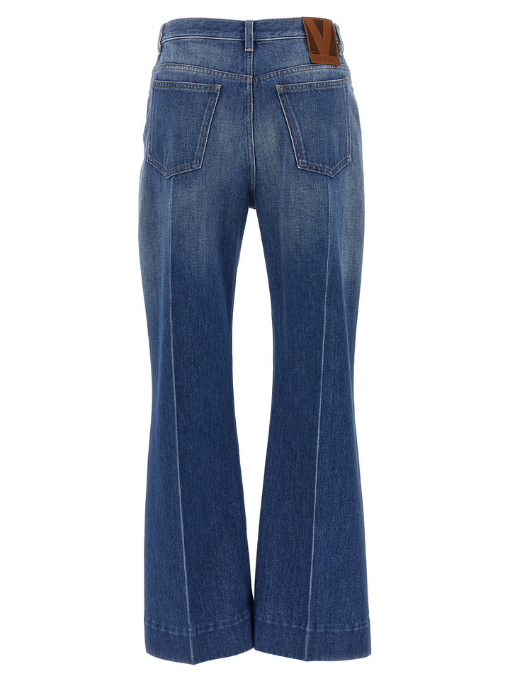 Valentino Garavani Blue Cotton Flared Jeans