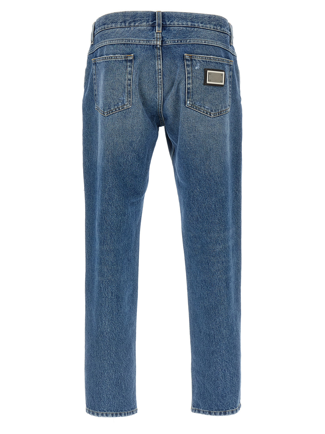 Dolce &amp; Gabbana Blue Cotton Straight-Leg Jeans