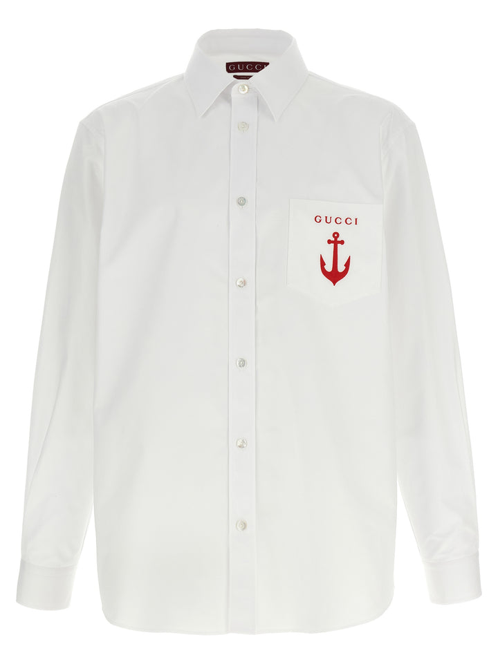 Gucci White Cotton Blouse