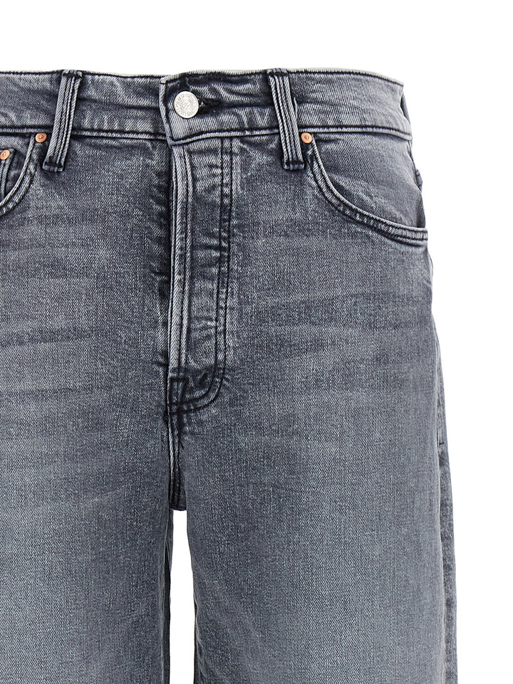 Mother Denim Gray Cotton Relaxed Fit Jeans