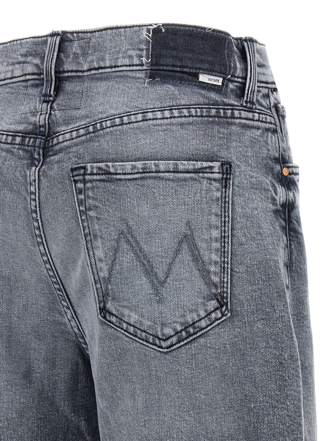 Mother Denim Gray Cotton Relaxed Fit Jeans