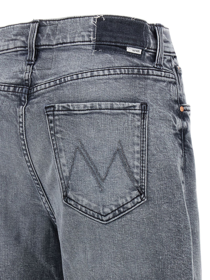 Mother Denim Gray Cotton Relaxed Fit Jeans