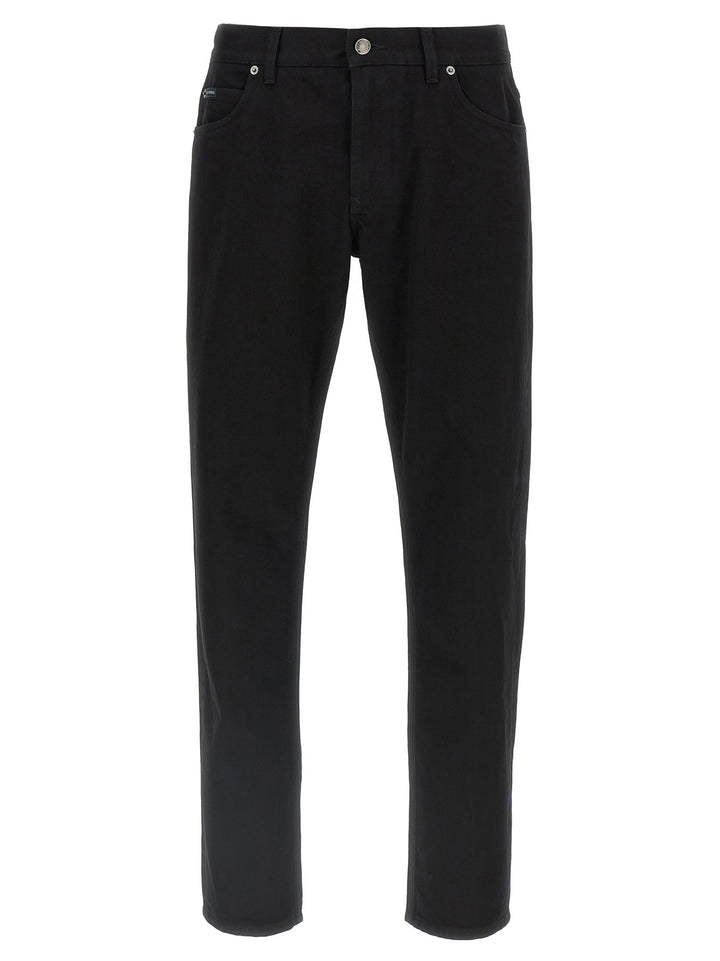 Dolce &amp; Gabbana Black Cotton Straight-Leg Jeans