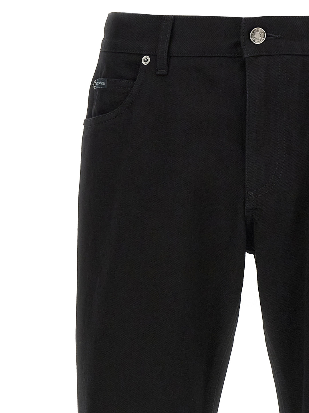 Dolce &amp; Gabbana Black Cotton Straight-Leg Jeans