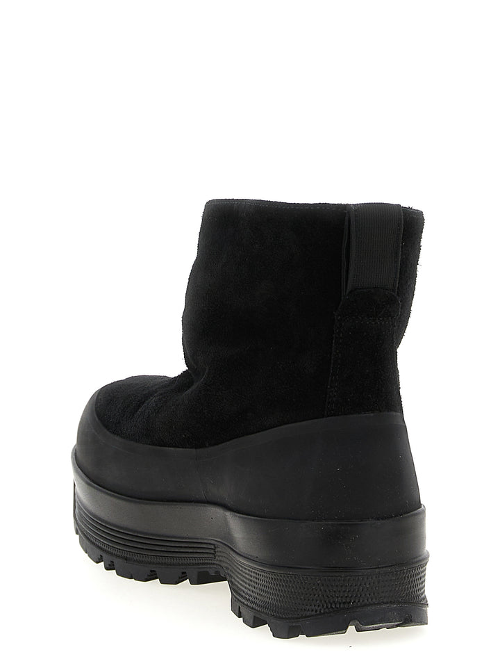 Stone Island Black Rubber Ankle Boots