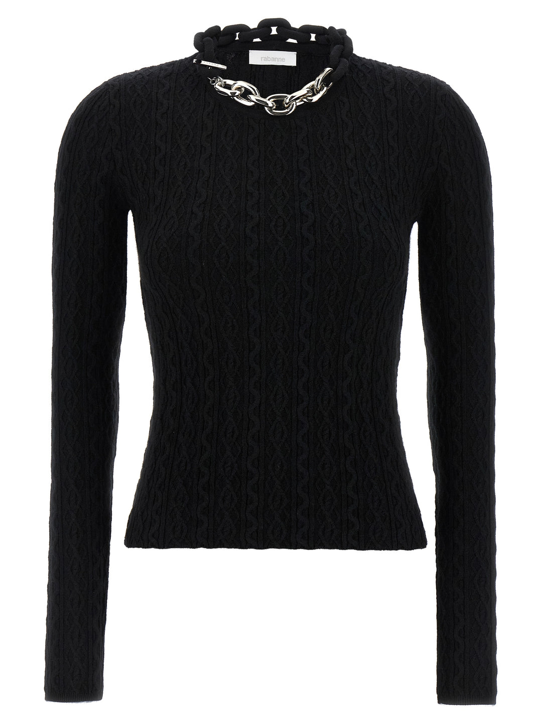 Paco Rabanne Black Wool Cardigan