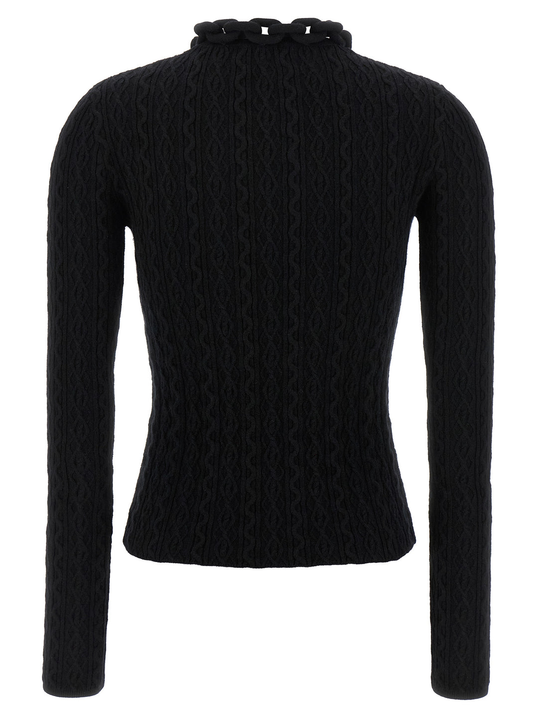 Paco Rabanne Black Wool Cardigan