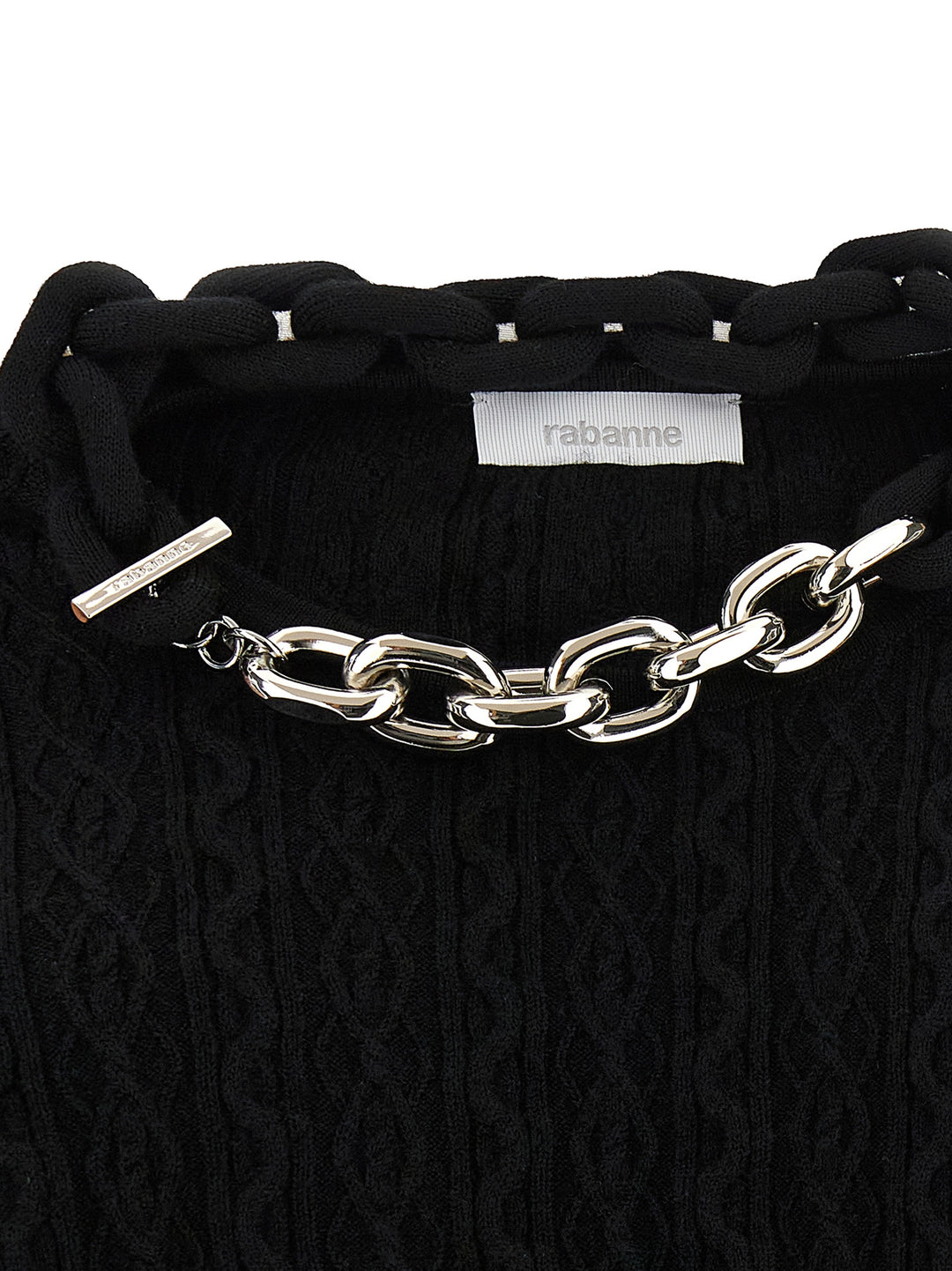 Paco Rabanne Black Wool Cardigan