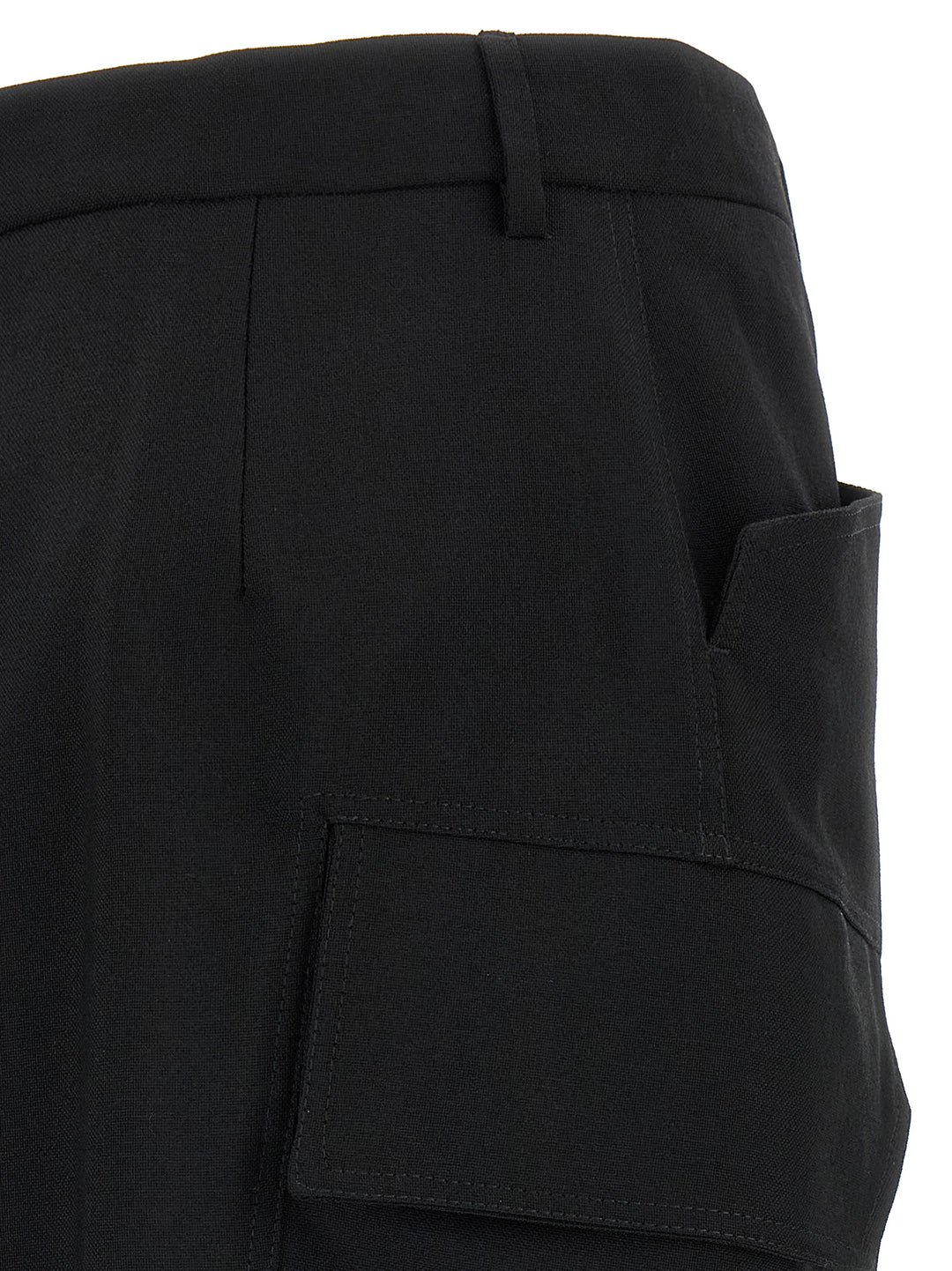 Rick Owens Black Wool Midi Skirt