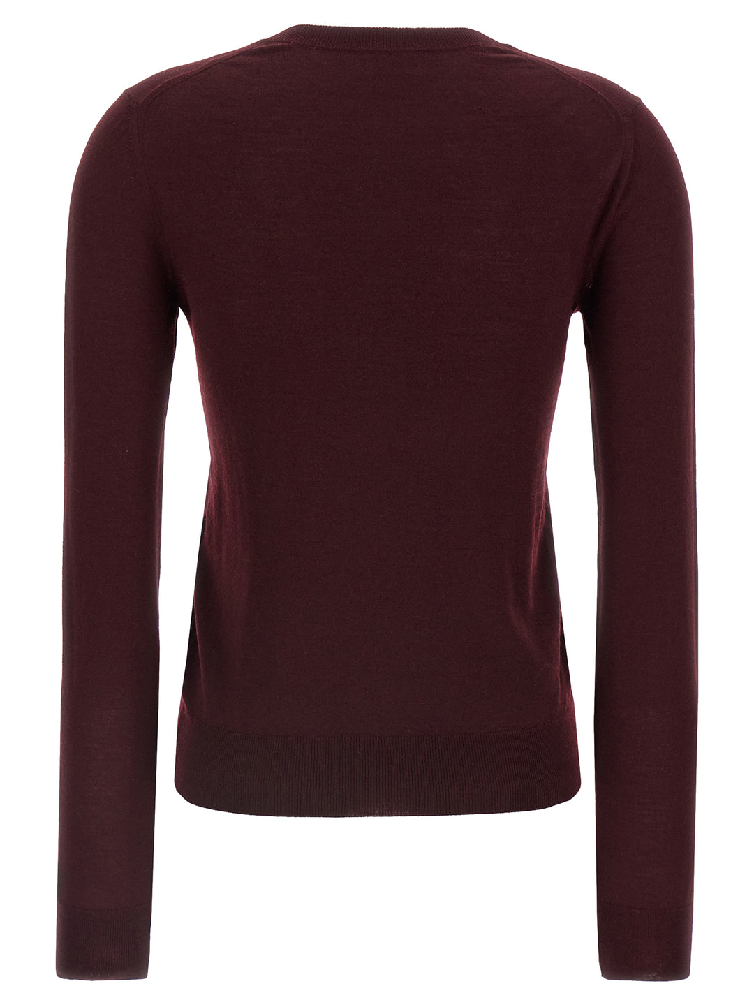 Saint Laurent Bordeaux Virgin Wool Cardigan