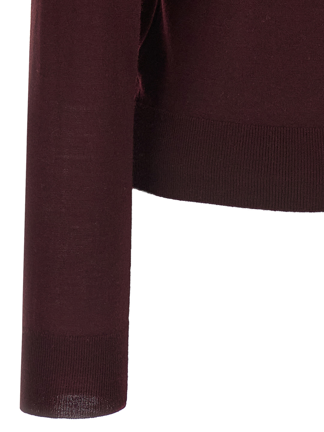 Saint Laurent Bordeaux Virgin Wool Cardigan