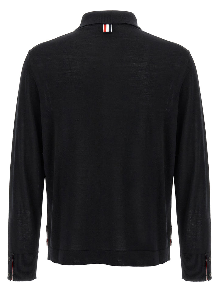 Thom Browne Black Virgin Wool Cardigan