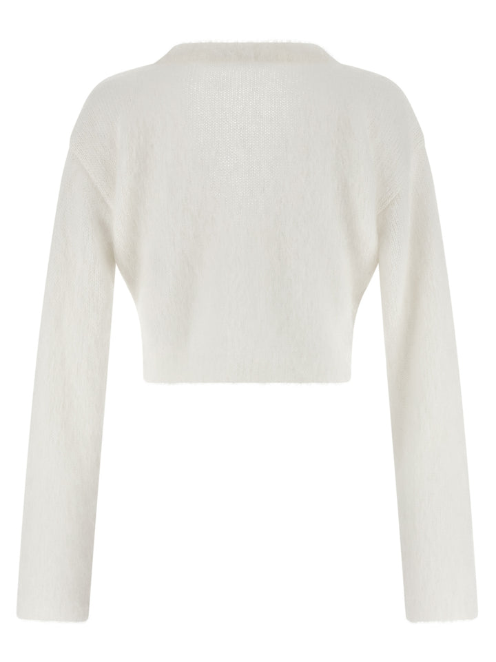 Alessandra Rich White Wool Cardigan