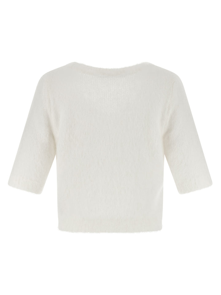 Alessandra Rich White Wool Cardigan