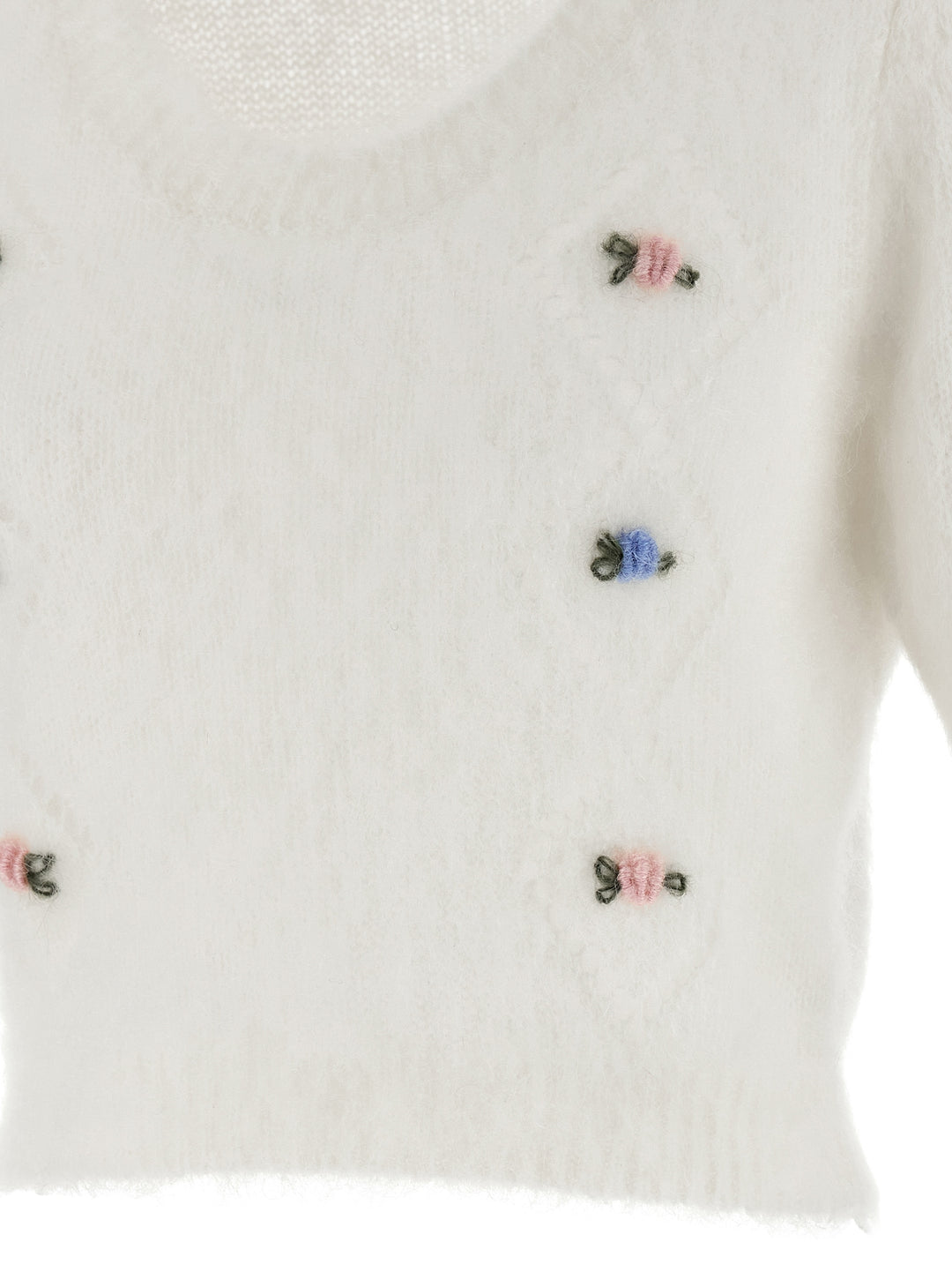 Alessandra Rich White Wool Cardigan