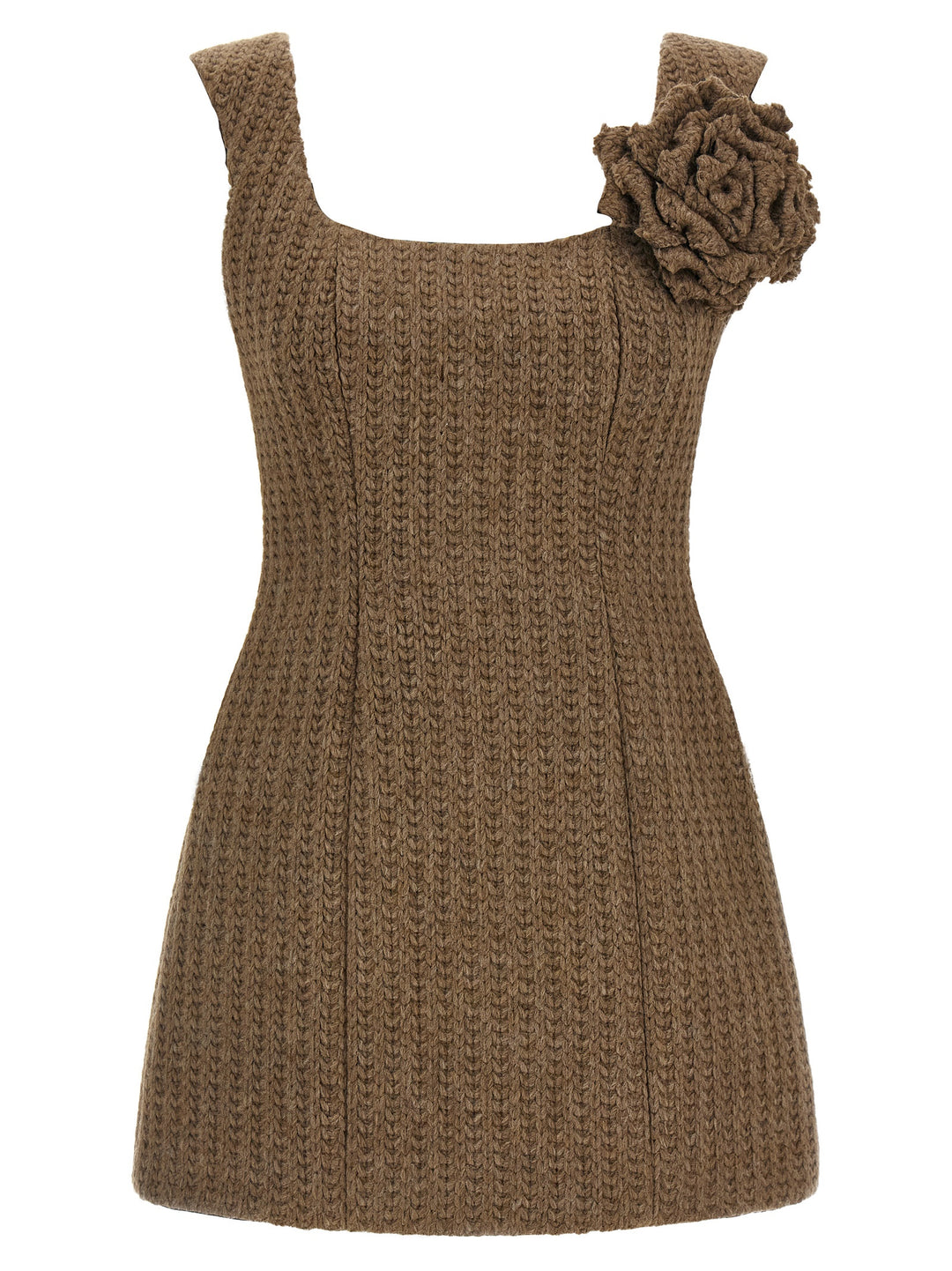 Giuseppe Di Morabito Brown Marabou Short Dress