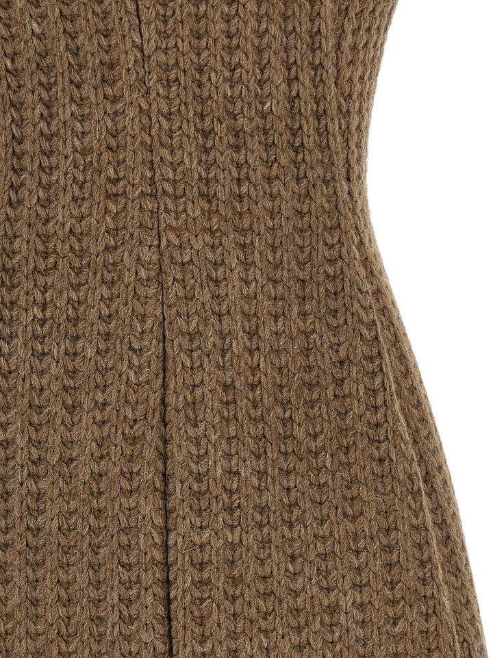 Giuseppe Di Morabito Brown Marabou Short Dress