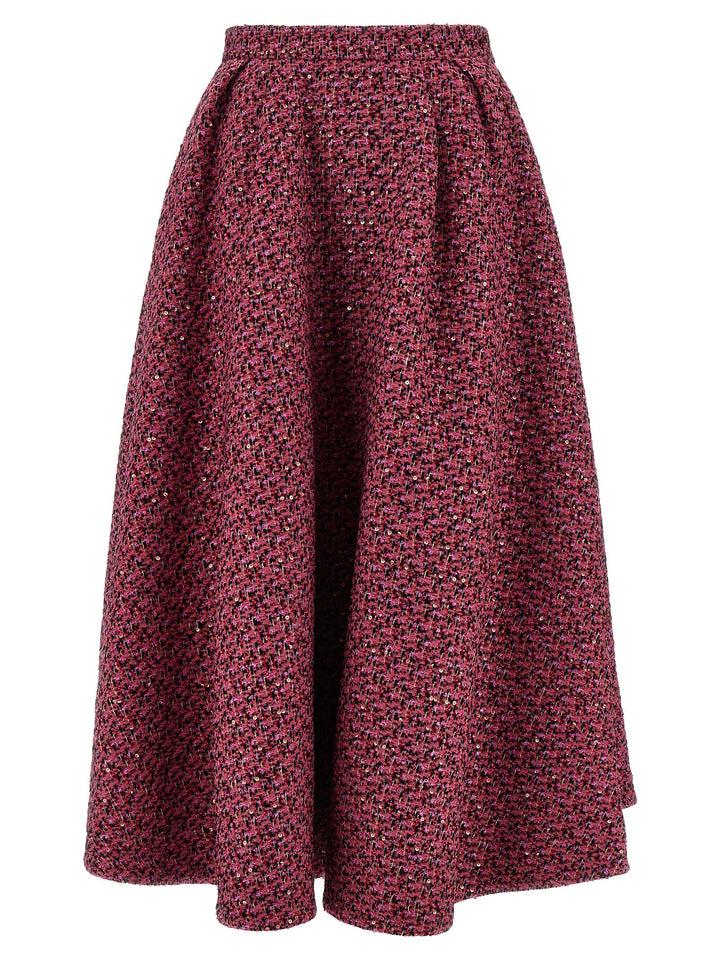 Alessandra Rich Multicolor Polyamide Midi Skirt