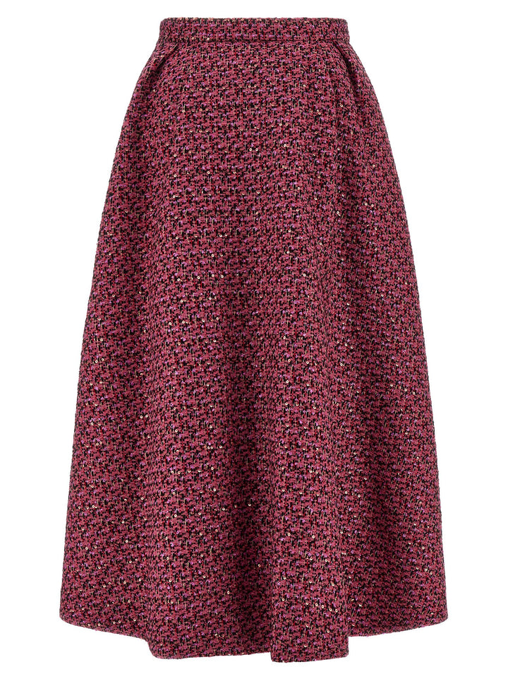 Alessandra Rich Multicolor Polyamide Midi Skirt