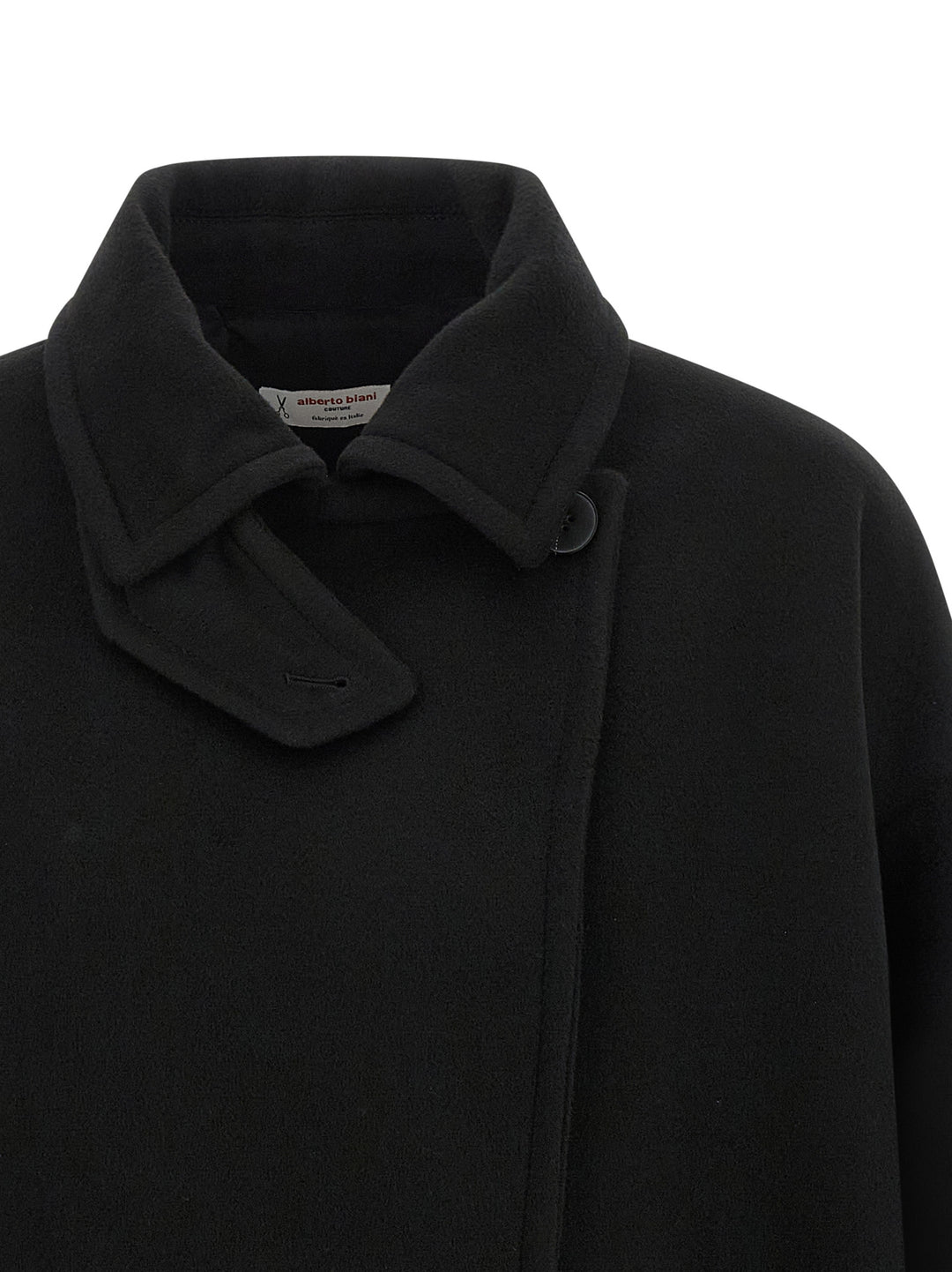 Alberto Biani Black Virgin Wool Coat