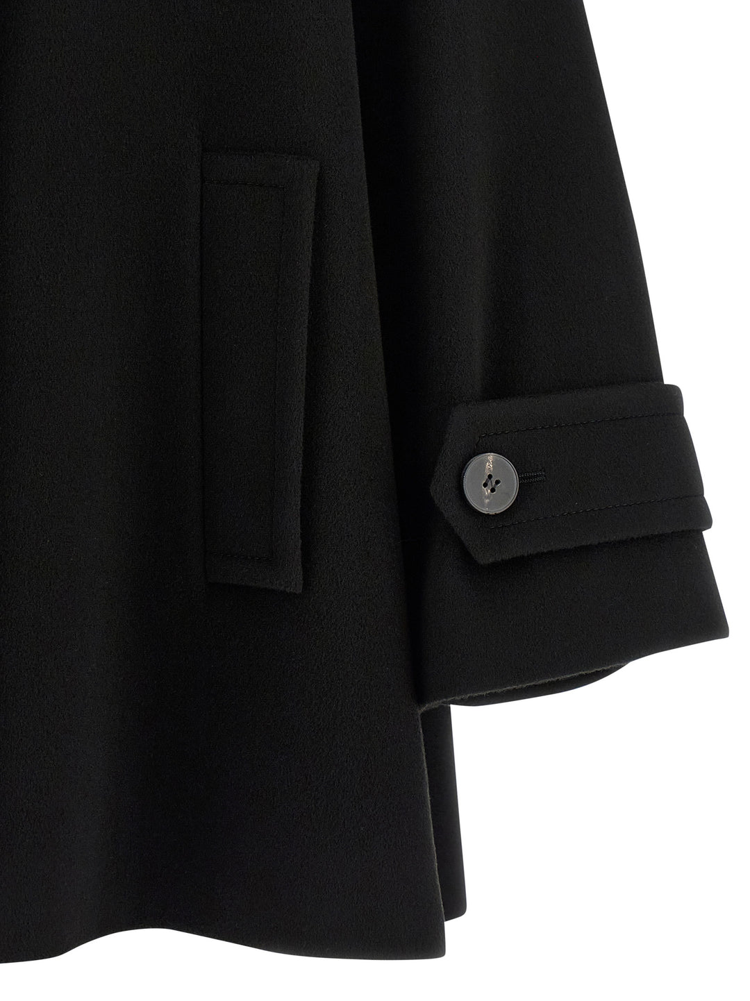 Alberto Biani Black Virgin Wool Coat